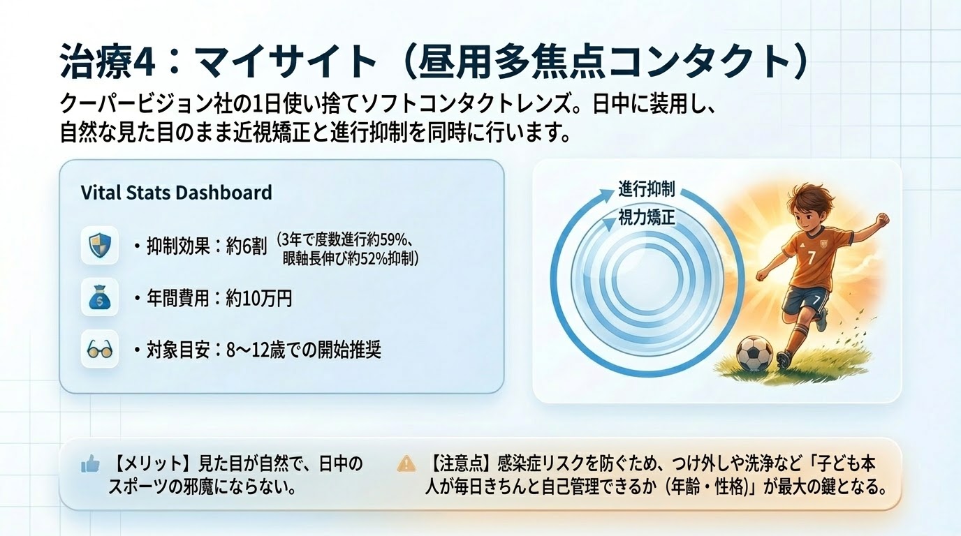 多焦点ソフトコンタクトレンズ「MiSight(マイサイト)」のイメージ画像。